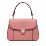 Elvera Women's Leather Flap Handbag – Dusty Pink