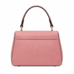 Elvera Women's Leather Flap Handbag – Dusty Pink - Image 2