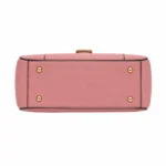 Elvera Women's Leather Flap Handbag – Dusty Pink - Image 4