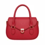 Elvera Women's Leather Top Handle Handbag – Red