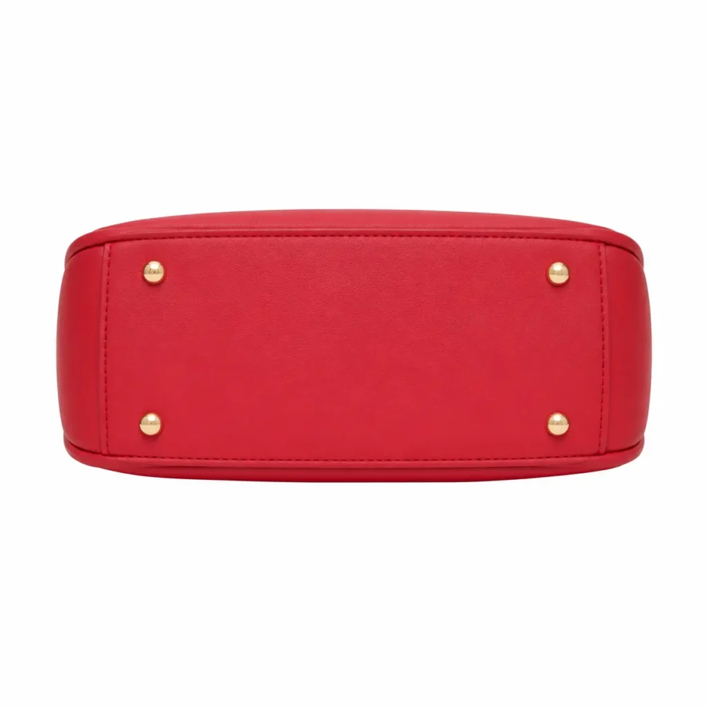 elvera womens leather top handle handbag red3