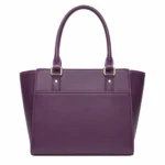 Elvera Women's Leather Tote Handbag – Plum - Image 2