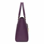 Elvera Women's Leather Tote Handbag – Plum - Image 3