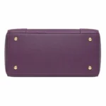 Elvera Women's Leather Tote Handbag – Plum - Image 4